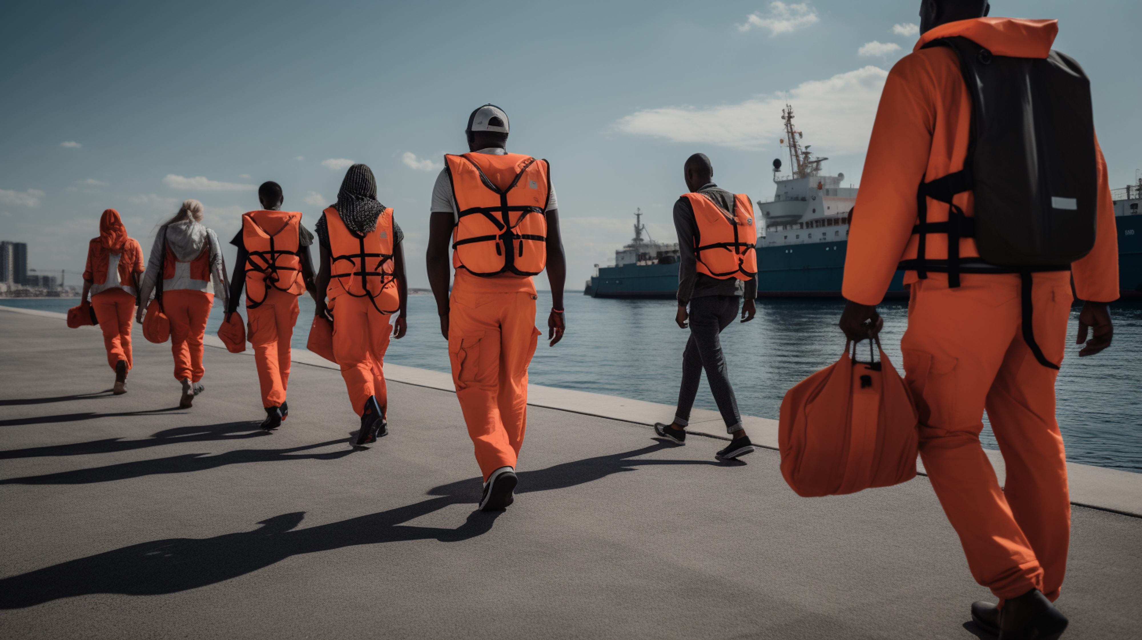 Marine safety gear on offshore platform